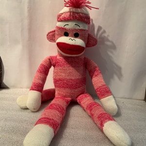 CIRCO TARGET PINK RED STRIPE SOCK MONKEY PLUSH
